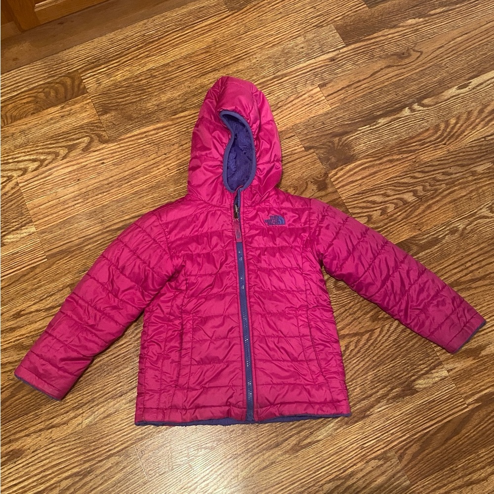 Pink and purple girls North Face jacket